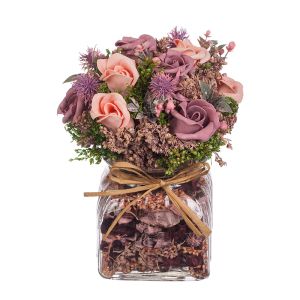 New Wish Studio Floral - Рози микс в стъклена ваза/ различни цветове