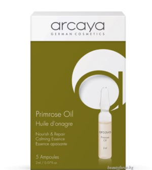 Arcaya  -  Primrose Oil  -  Ампули с масло от вечерна иглика за суха, чувствителна кожа и склонна към възпаления кожа. 5x2 ml