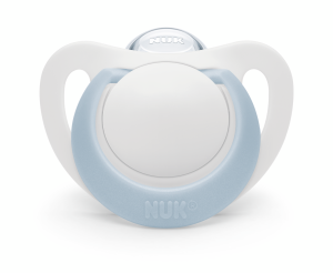 NUK - Биберон залъгалка силикон 0-6 1бр. STAR + кутийка за съхранение и стерилизация в микровълнова.