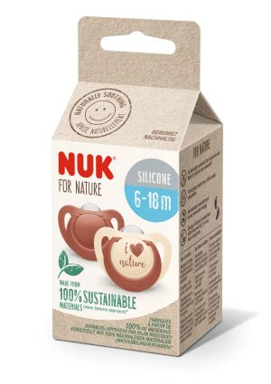 NUK - NUK for NATURE биберон залъгалка силикон 6-18 мес. 2бр.