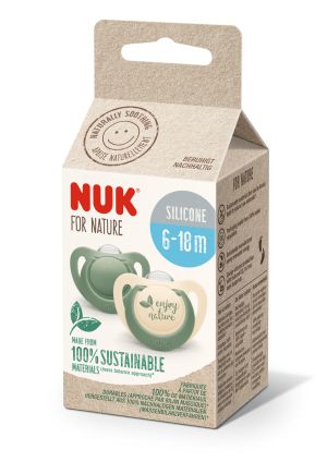 NUK - NUK for NATURE биберон залъгалка силикон 6-18 мес. 2бр.