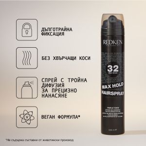 Redken Styling - Лак за коса с максимална фиксация MAX HOLD 32. 300 ml