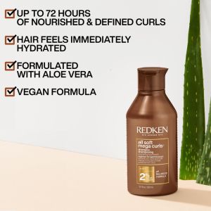 Redken All Soft Mega Curls - Хидратиращ шампоан за къдрава коса. 300 ml