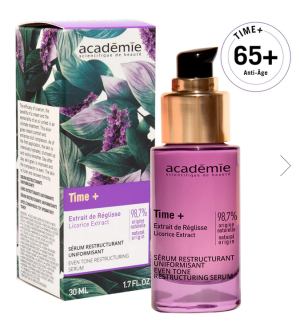 Académie - Time + -  Реструктуриращ серум за лице с екстракт ликориция. 30 ml