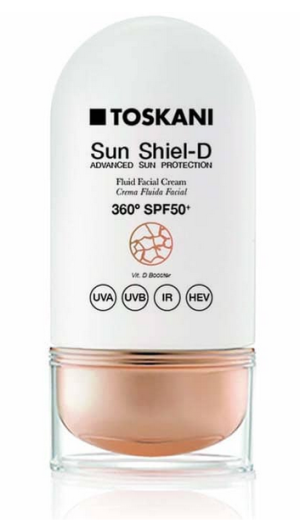 TOSKANI Cosmetics - Sun Shiel-D fluid facial cream spf 50+ / Слънцезащитен крем за лице с витамин D SPF 50 +. 50 ml