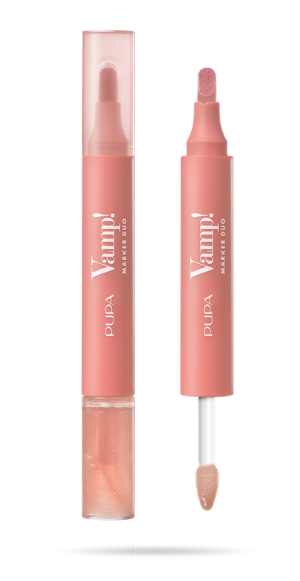 Pupa -  VAMP! MARKER DUO LIP MARKER & OIL-GLOSS / Дуо контур и гланц за неустоимо сочни устни.