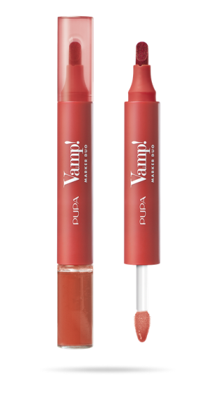 Pupa -  VAMP! MARKER DUO LIP MARKER & OIL-GLOSS / Дуо контур и гланц за неустоимо сочни устни.