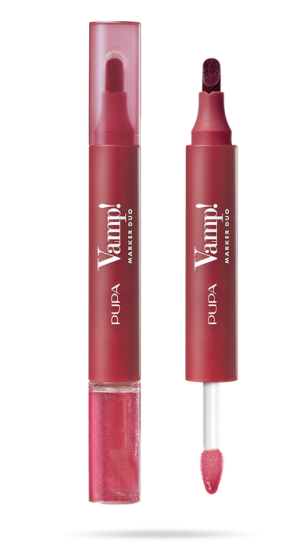 Pupa -  VAMP! MARKER DUO LIP MARKER & OIL-GLOSS / Дуо контур и гланц за неустоимо сочни устни.