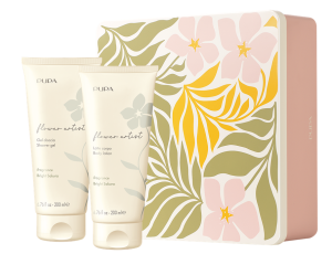 PUPA MILANO - FLOWER ARTIST SET BODY LOTION & SHOWER GEL/ Комплект за жени Душ гел & Лосион за тяло в красива метална кутия в 6 аромата.  200 & 200  ml
