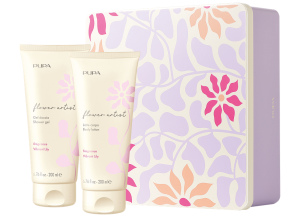 PUPA MILANO - FLOWER ARTIST SET BODY LOTION & SHOWER GEL/ Комплект за жени Душ гел & Лосион за тяло в красива метална кутия в 6 аромата.  200 & 200  ml