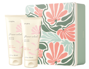 PUPA MILANO - FLOWER ARTIST SET BODY LOTION & SHOWER GEL/ Комплект за жени Душ гел & Лосион за тяло в красива метална кутия в 6 аромата.  200 & 200  ml