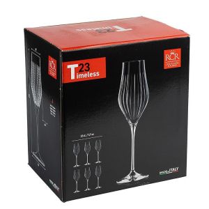 DaVinci Crystal  -  Комплект 6 чаши за шампанско Timeless.
