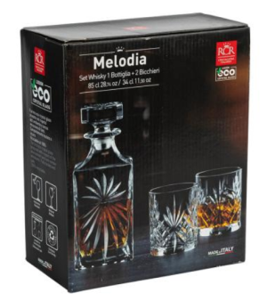 RCR ITALY - Melodia  Сет бутилка + 2 чаши за уиски
