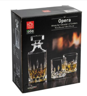 RCR ITALY - Opera Сет за уиски - бутилка + 2 чаши