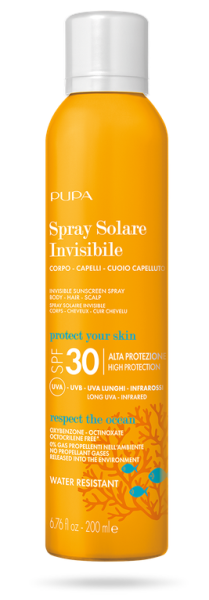 Pupa  SUN -  INVISIBLE SUNSCREEN SPRAY BODY & HAIR SPF 50 , 30, 15  / СЛЪНЦЕЗАЩИТЕН СПРЕЙ ТЯЛО И КОСА.. 200 ml  + Подарък 