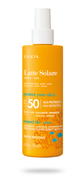Pupa  SUN -  SUNSCREEN MILK BODY FACE SPF 50, 30 & 15 / СЛЪНЦЕЗАЩИТНО МЛЯКО ТЯЛО и ЛИЦЕ. 200 ml  + Подарък 