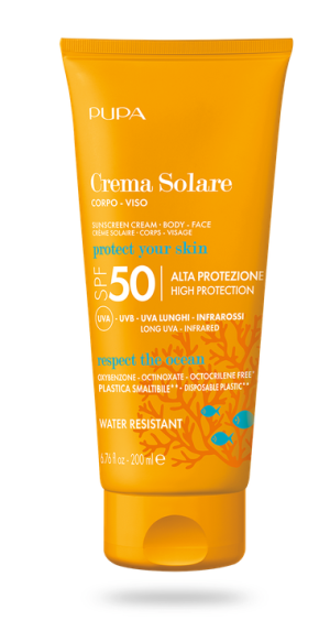Pupa  SUN -  SUNSCREEN CREAM BODY & FACE SPF 50, 30 & 15 / СЛЪНЦЕЗАЩИЕН КРЕМ ЗА ТЯЛО и ЛИЦЕ. 200 ml  + Подарък 