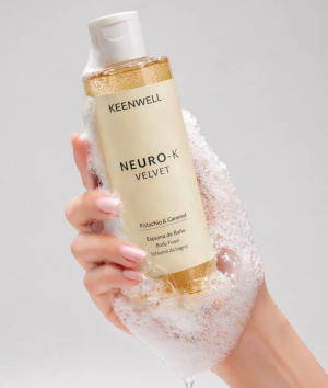 Keenwell - NEURO-K VELVET Пяна за  душ и вана с шамфъстък и карамел. 200 ml.