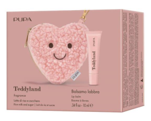 PUPA MILANO - TEDDYLAND  Балсам за устни + мини несесер във формата на сърце.10 ml