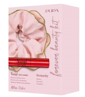 Pupa - VAMP! SET SEXY LASHES MASCARA + SCRUNCHIE /    Комплект спирала за провокативен обем и красиво извити мигли & скрънчи за коса.