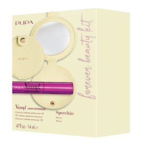 Pupa - VAMP! SET LASH EXTENDER MASCARA + COMPACT MIRROR /  Комплект  Спирала за 3D обем и удължаване, и компактно огледало 