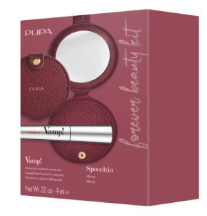 Pupa - VAMP! SET ! MASCARA + COMPACT MIRROR /  Комплект  Спирала за изключителен обем и ефект на "Изкуствени мигли" и компактно огледало