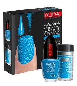 Pupa - Лак с кристали Blue - CRAZY CRYSTALS LASTING COLOR.